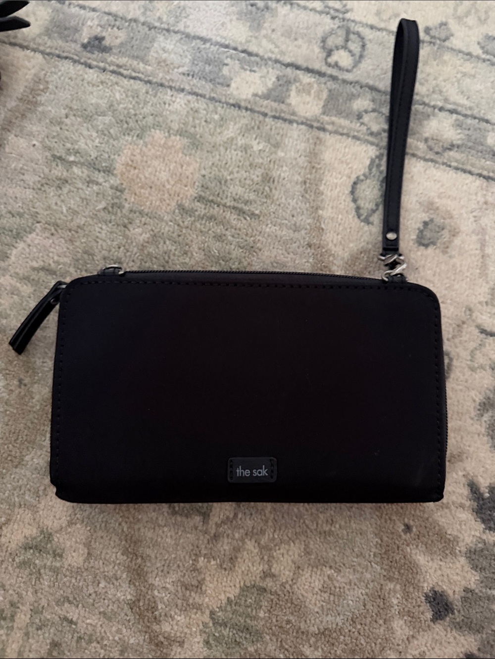 Black Crossbody Bag with Front Zip Pocket - Picture 3 of 5